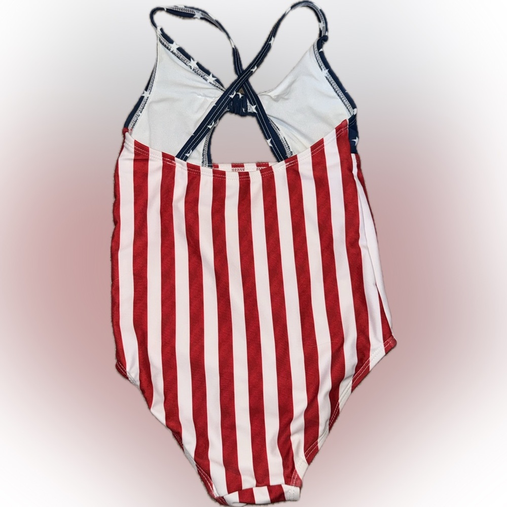 Old Navy Americana Red, White & Navy Star-Stripes One-Piece Swimsuit - Picture 3 of 3